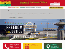 Tablet Screenshot of ghanaembassyiran.com